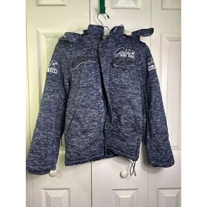 Vintage Gotcha Mind Share California Born Surf Hard Blue Knit Jacket‎